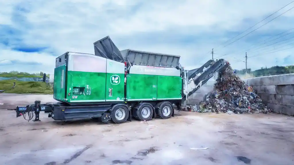 An Ai impression of the Komptech Terminator Shredder System.