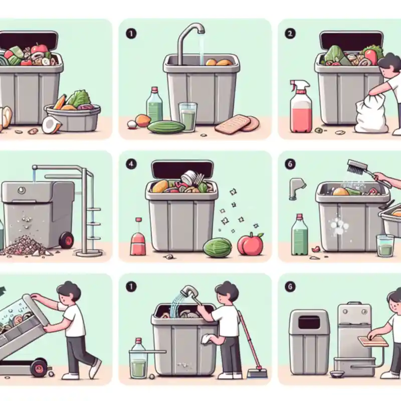 An Ai visualisation of Cleaning your food waste separator for the kitchen.