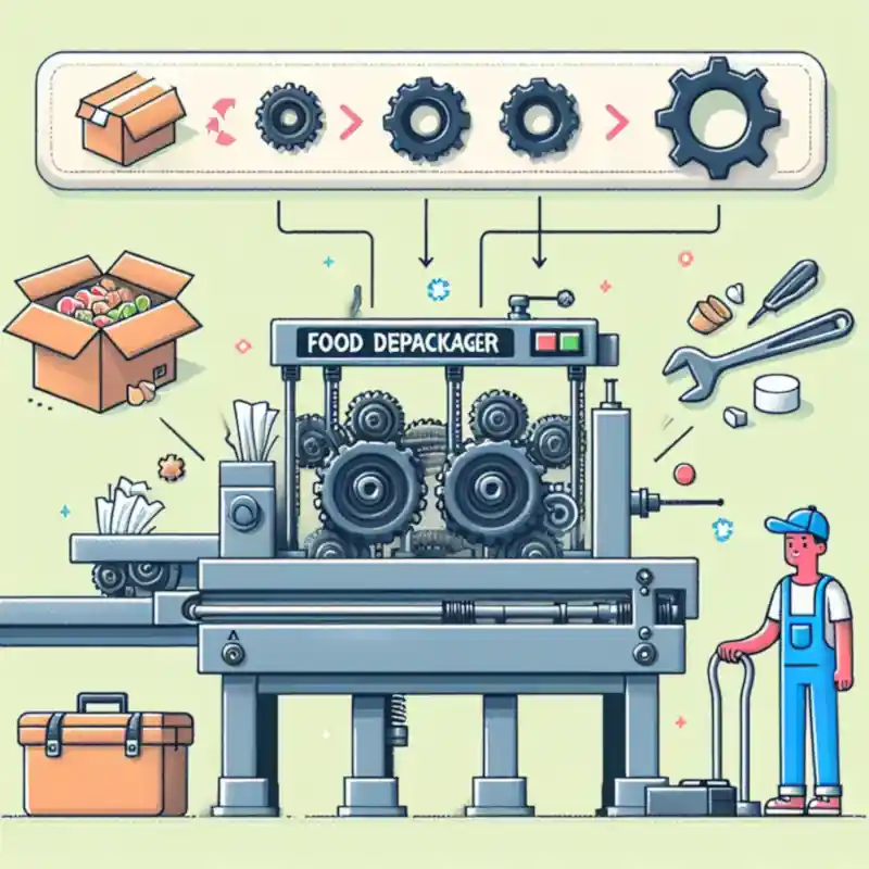 An AI visualisation of Problems with Food Depackagers.